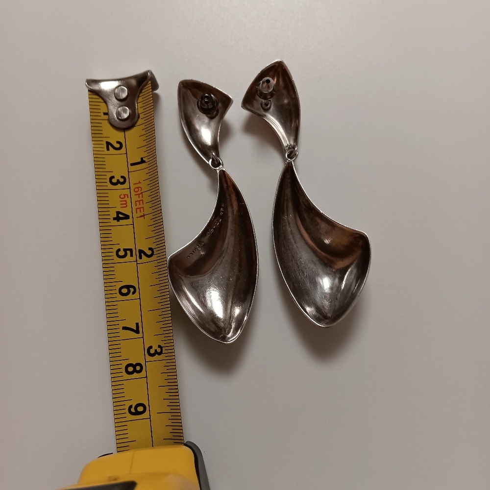 Silver Pierced Dangling Earrings - image 2